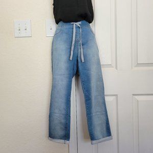 Women's NoBo Mid Rise Stretch Denim Pull-on Capris Size 11/13